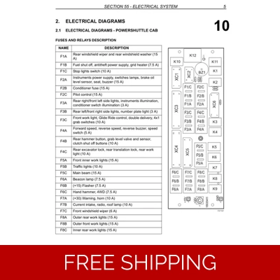 NEW HOLLAND LB110B LOADER ELECTRICAL DIAGRAMS + SCHEMATIC
